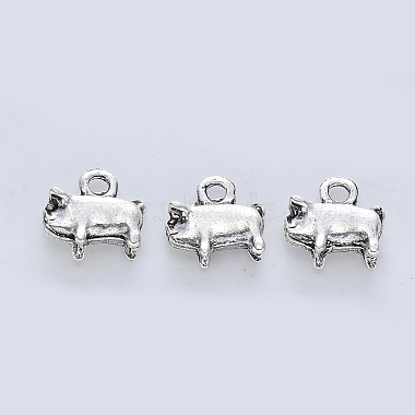 Antique Silver Pig Alloy Charms