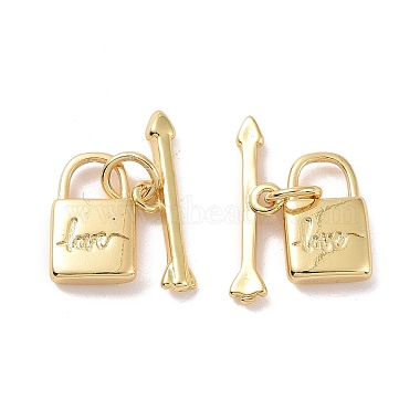 Real 18K Gold Plated Lock Brass Toggle Clasps