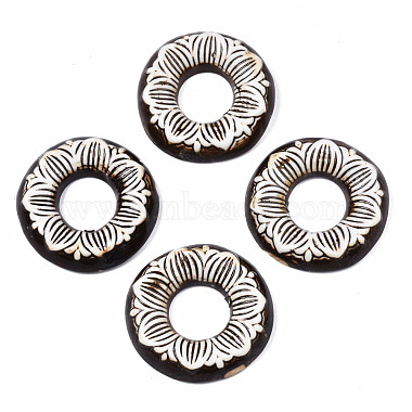 Coconut Brown Ring Porcelain Big Pendants