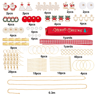 sunnyclue 141pièces kits de fabrication de boucles d'oreilles sur le thème de Noël à faire soi-même(DIY-SC0015-12)-2