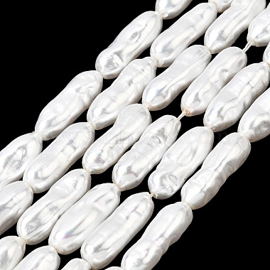 Electroplated Glass Shell Pearl Beads Strands(BSHE-B009-C01-7x21mm)-1
