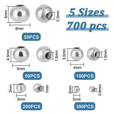 Unicraftale 5 estilo 304 cuentas de acero inoxidable(STAS-UN0054-68)-3