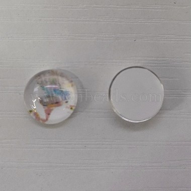 Colorful Flat Round Glass Cabochons