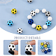 10Pcs 5 Colors Football Food Grade Eco-Friendly Silicone Beads(SIL-GO0001-19)-5