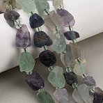 Raw Rough Natural Rainbow Fluorite Beads Strands, Nuggets, with Seed Beads, 11~28x9~13x6~10mm, Hole: 1mm, about 24~29pcs/strand, 14.96''(38cm)~15.75''(40cm)(GG-CBA0B77-A07-01)