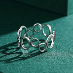 Oval Ring 925 Sterling Silver Finger Rings for Women, Rhodium Plated, Platinum, US Size 8(18.1mm)(FS-WGC6322-04)
