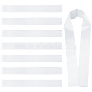 CRASPIRE 8Pcs Blank Satin Sashs, Shoulder Strap, for DIY Plain Pageant Sash, Party Decoration Accessories, White, 160x95x0.1mm(AJEW-CP0001-69B)