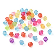 Transparent Acrylic Beads, Bicone, Mixed Color, 8x7mm, Hole: 1.6mm, about 3125pcs/500g(MACR-S296-97B)