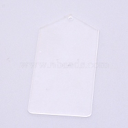 Transparent Acrylic Big Pendants, Rectangle, Clear, 90x49.5x3mm, Hole: 3mm(TACR-WH0001-32B)