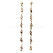 Acrylic Shell Shape Dangle Stud Earrings, Alloy Long Drop Earrings, Golden, 109x6mm(EJEW-JE05722)