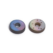 Shell Beads, Spacer Beads for DIY Craft Jewelry Making, Dyed, Disc, Black, 4x1mm, Hole: 1mm(BSHE-G026-04A-4mm)