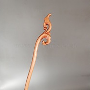 Wooden Hair Sticks, Vintage Decorative Hair Accessories, Flower Pattern, 180mm(OHAR-PW0003-083R)
