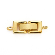 Brass Fold Over Clasps, Rectangle, Cadmium Free & Lead Free, Golden, 22~24x7x4mm, Hole: 1mm(KK-I591-06G-RS)