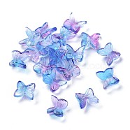 Transparent Glass Cabochons, 3D Butterfly Shape, Royal Blue, 7x7.5x3.5mm(GGLA-M004-01A-04)