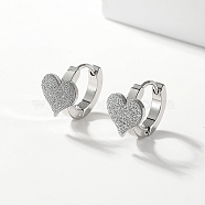 Non-Tarnish Fashionable Classic Heart Stainless Steel Hoop Earrings for Women, Stainless Steel Color(IK8594)