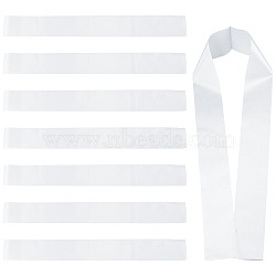 CRASPIRE 8Pcs Blank Satin Sashs, Shoulder Strap, for DIY Plain Pageant Sash, Party Decoration Accessories, White, 160x95x0.1mm(AJEW-CP0001-69B)