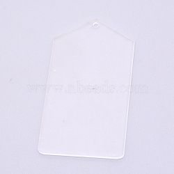 Transparent Acrylic Big Pendants, Rectangle, Clear, 90x49.5x3mm, Hole: 3mm(TACR-WH0001-32B)