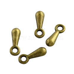 Zinc Alloy teardrop, Charms, Chain Extender Drop, Cadmium Free & Nickel Free & Lead Free, Antique Bronze, 7x2mm, Hole: 1mm(X-PALLOY-R043-AB-NF)
