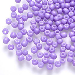 12/0 Baking Paint Glass Round Seed Beads, Lilac, 1.5~2x1.5mm, Hole: 0.5~1mm, about 30000pcs/pound(SEED-S036-01A-08)