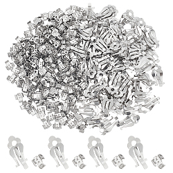 DICOSMETIC 200 Sets 316 Surgical Stainless Steel Clip-on Earring Findings, Stainless Steel Color, 21.5x9.5x3.5mm, Hole: 3.5mm, 7x7.5x3.5, Hole: 1.4mm, 2pcs/set(STAS-DC0011-89)