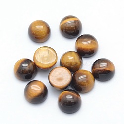 Natural Tiger Eye Cabochons, Grade A, Half Round, 10x4~5mm(X-G-P393-R25-10MM)