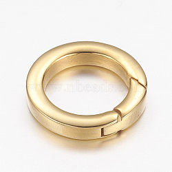 304 Stainless Steel Spring Gate Rings, O Rings, Ring, Golden, 21x4mm, Inner Diameter: 14mm(STAS-G134-13G-21mm)