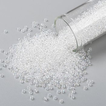 TOHO Round Seed Beads, Japanese Seed Beads, (161) Transparent AB Crystal, 11/0, 2.2mm, Hole: 0.8mm, about 5555pcs/50g