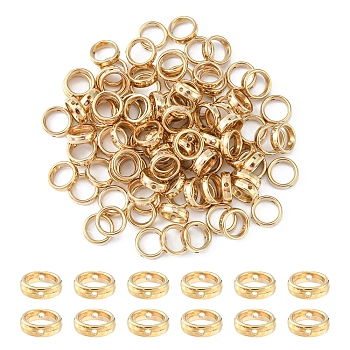 100Pcs CCB Plastic Bead Frames, Ring, Light Gold, 12x4mm, Hole: 1.6mm