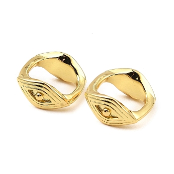 Rack Plating  Brass Linking Rings, Long-Lasting Plated, Lead Free & Cadmium Free, Squaue Eye, Real 18K Gold Plated, 10.5x10x5mm, Inner Diameter: 7.5x6.5mm