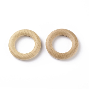 Beechwood Linking Rings, Round Ring, Macrame Wooden Rings, Wheat, 49x10mm, Inner Diameter: 29mm