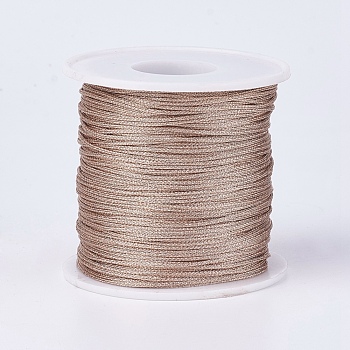 Polyester Metallic Thread, Brown, 1mm, about 100m/roll(109.36yards/roll)