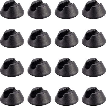 SUPERFINDINGS 30Pc Self Adhesive Plastic Furniture Sliders, Furniture Glides for Carpet, Furniture Moving Pads, for Furniture Carpet Sliders, Half Round, Black, 31x14.5mm, Inner Diameter: 9mm