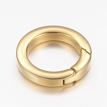 304 Stainless Steel Spring Gate Rings, O Rings, Ring, Golden, 21x4mm, Inner Diameter: 14mm