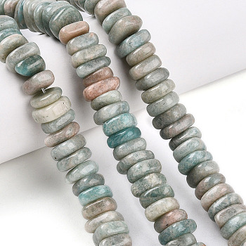 Natural Amazonite Beads Strands, Nuggets, 9~13.5x8~12x3~6.5mm, Hole: 1.2mm, about 86~91pcs/strand, 14.96~15.55''(38~39.5cm)