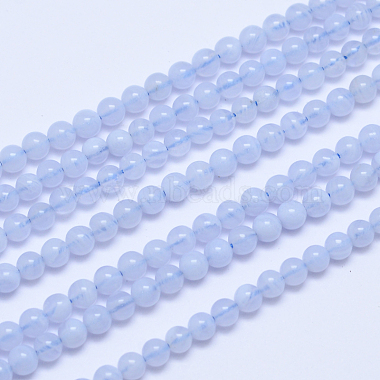 4mm Round Blue Lace Agate Beads