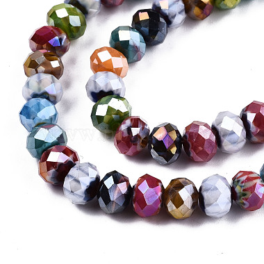 Faceted Handmade Millefiori Glass Beads Strands(LK-T001-09)-3