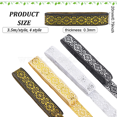 14M 4 Styles Ethnic Style Embroidery Polyester Ribbons(OCOR-FG0001-45)-2