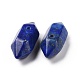Pendentifs pointus à double borne en lapis-lazuli naturel(G-C007-02A-16)-3
