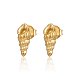 Pendientes de acero inoxidable con forma de caracola para mujer.(IK8613-1)-1