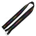 #5 Nylon Coil Zippers Rainbow Zipper Tape, Resin Coil Colorful Teeth, Black, 0.54 Yard(50cm)(SENE-PW0003-115B-02)