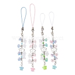 4Pcs Glass & Acrylic Mobile Straps, Flower & Star, Mixed Color, 17.5cm(HJEW-HS00013)