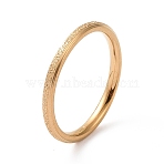 Textured 201 Stainless Steel Simple Thin Finger Ring for Women, Golden, 2mm, Inner Diameter: 17mm(RJEW-I089-26G)