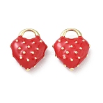 Alloy Enamel Pendants, Heart Charms, Long-Lasting Plated, Golden, 17.5x15x5.5mm, Hole: 3.5x4.5mm(FIND-D044-11G)