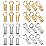 30Pcs 2 Colors Rhodium Plated 925 Sterling Silver Cord Ends, End Caps, Column, Platinum & Golden, 7x3x2mm, Hole: 1.8mm, Inner Diameter: 1.5mm, 15pcs/color(STER-ME0001-41A)