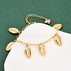 Summer 304 Stainless Steel Sea Animals Charm Bracelets, Golden, 7-1/4 inch(18.3cm), exdenter: 57mm(BJEW-D359-16B-G)