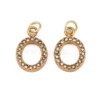 304 Stainless Steel Rhinestone Pendants, Number Charms, Ion Plating(IP), Golden, Number, 13x9x2mm, Hole: 2.5mm(STAS-N133-03A-G)