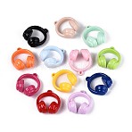 Opaque Acrylic Pendants, Earphones Charms, Mixed Color, 37x32.5x17mm, Hole: 3mm(SACR-T035-35M)