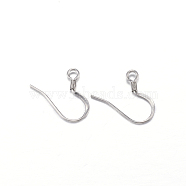 304 Stainless Steel French Earring Hooks, with Horizontal Loop, Flat Earring Hooks, Stainless Steel Color, 14x17x2mm, Hole: 2mm, 20 Gauge, Pin: 0.8mm(STAS-G130-57P)