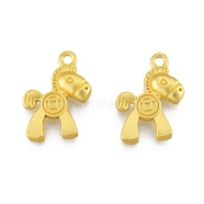 Alloy Pendants, Matte Style, Donkey with Coin, Matte Gold Color, 22x17x5mm, Hole: 2.5mm(FIND-G035-02MG)