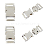 4Pcs Alloy Side Release Buckles, Survival Bracelet Clasps, Platinum, 39x20x10mm, Hole: 15x3.5mm(FIND-FH0008-70)